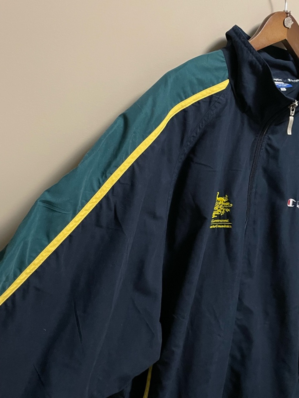 Champion Navy Green Windbreaker Vintage 90s Australian Government Men’s 3XL - Picture 6 of 15